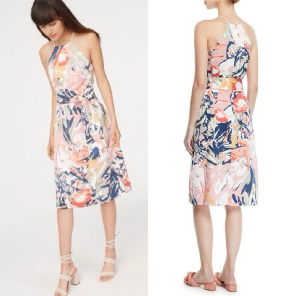 Club Mónaco Floral Halter Neck Dress